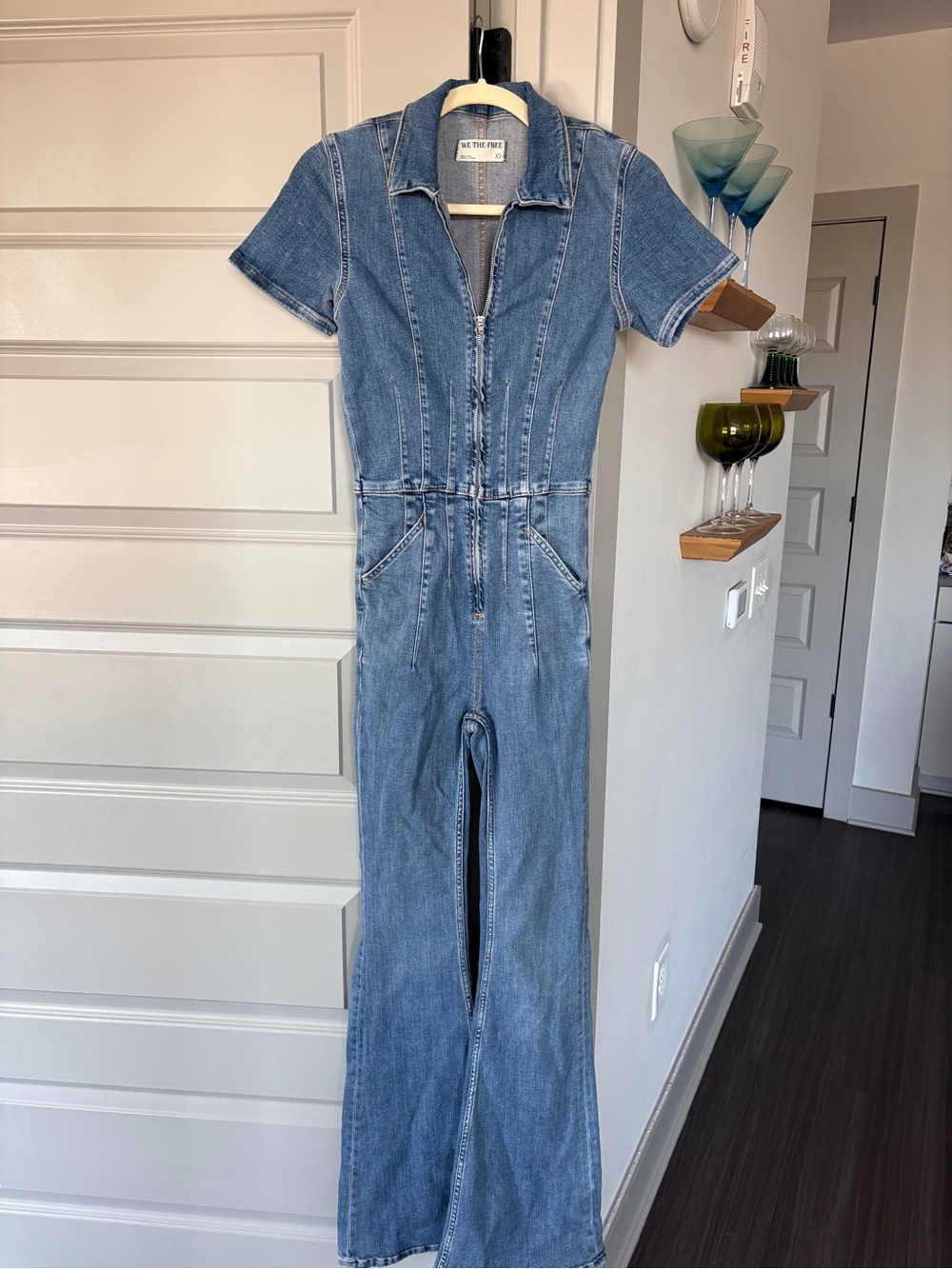 We The Free Light Blue Denim Jumpsuit